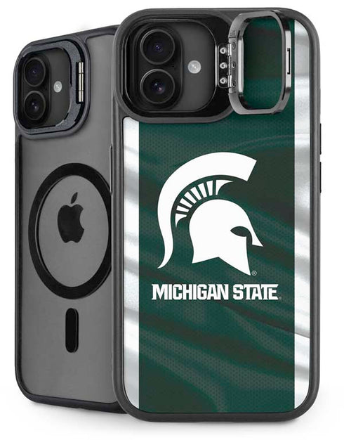 Michigan State University Away Grey Jersey iPhone 16 Kickstand Case
