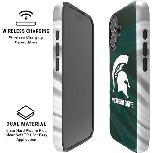 Michigan State University Away Grey Jersey iPhone 16 Magsafe Impact Case