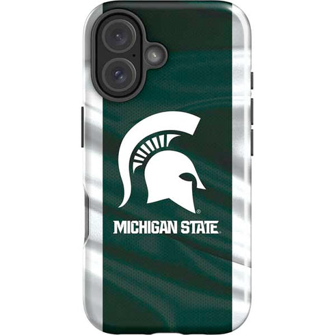 Michigan State University Away Grey Jersey iPhone 16 Plus Impact Case