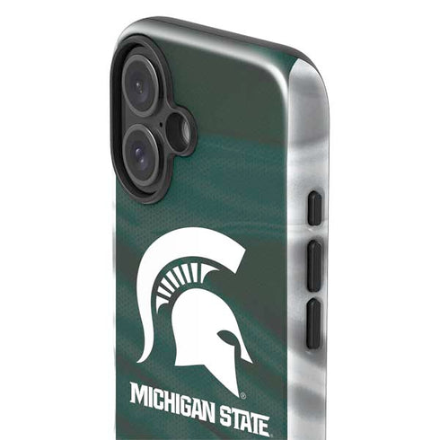 Michigan State University Away Grey Jersey iPhone 16 Plus Impact Case