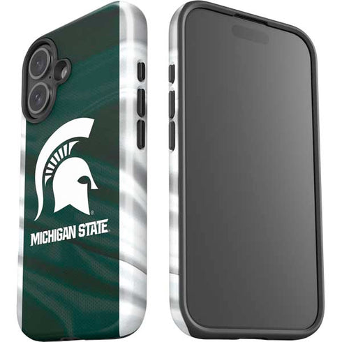 Michigan State University Away Grey Jersey iPhone 16 Plus Impact Case