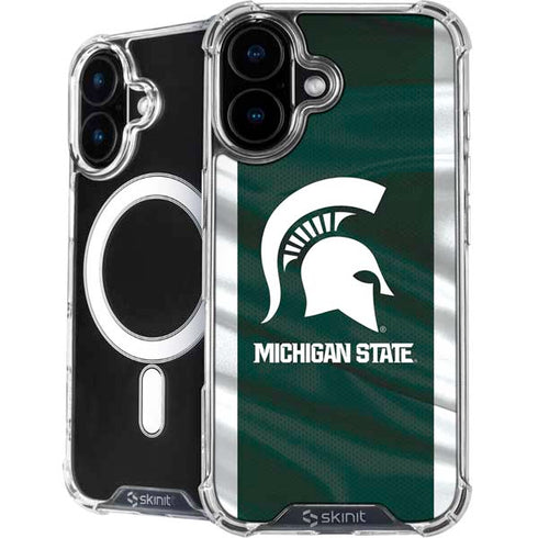 Michigan State University Away Grey Jersey iPhone 16 Plus MagSafe Case