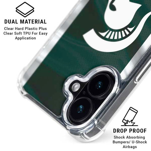Michigan State University Away Grey Jersey iPhone 16 Plus MagSafe Case