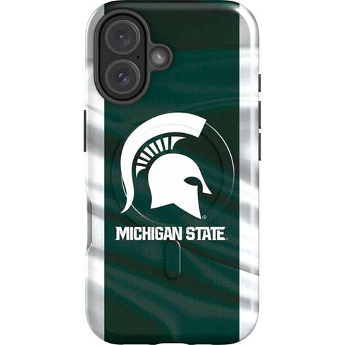 Michigan State University Away Grey Jersey iPhone 16 Plus Magsafe Impact Case
