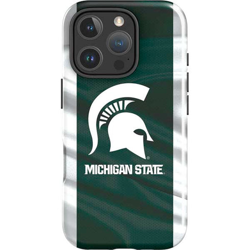 Michigan State University Away Grey Jersey iPhone 16 Pro Impact Case