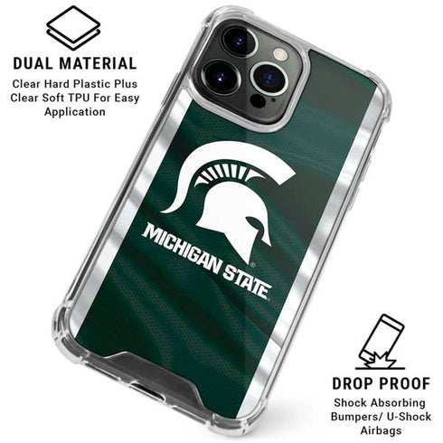 Michigan State University Away Grey Jersey iPhone 16 Pro Max Clear Case