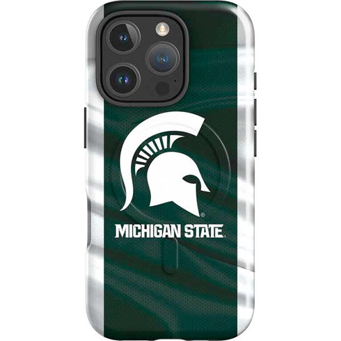 Michigan State University Away Grey Jersey iPhone 16 Pro Max Magsafe Impact Case