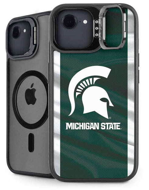 Michigan State University Away Grey Jersey iPhone 16e Kickstand Case