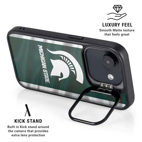 Michigan State University Away Grey Jersey iPhone 16e Kickstand Case