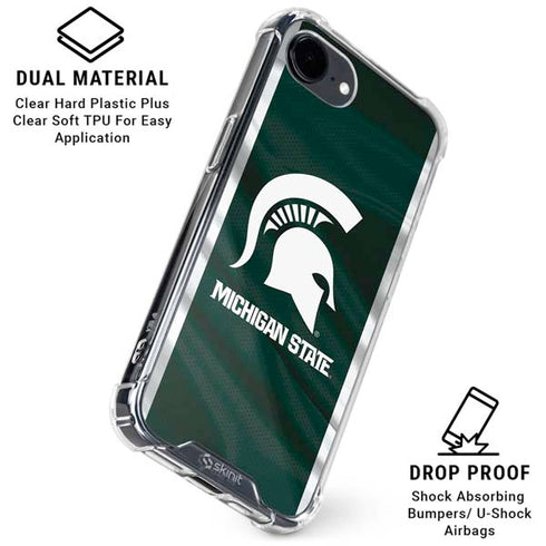 Michigan State University Away Grey Jersey iPhone 16e Clear Case