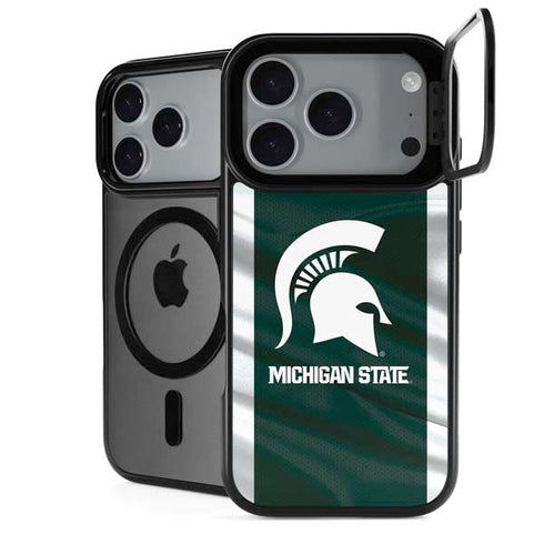 Michigan State University Away Grey Jersey iPhone 18 Pro Kickstand Case