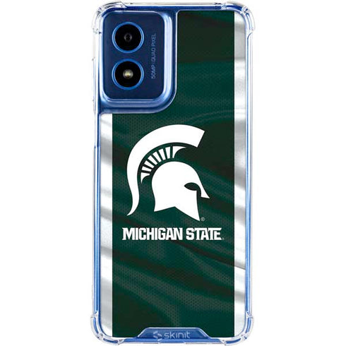 Michigan State University Away Grey Jersey Moto G 5G (2024) Clear Case