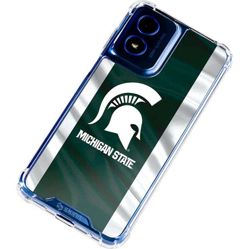 Michigan State University Away Grey Jersey Moto G 5G (2024) Clear Case