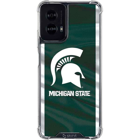 Michigan State University Away Grey Jersey Moto G Power 5G (2024) Clear Case