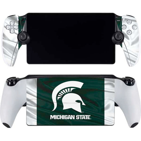 Michigan State University Away Grey Jersey PlayStation Portal Remote Player Skin