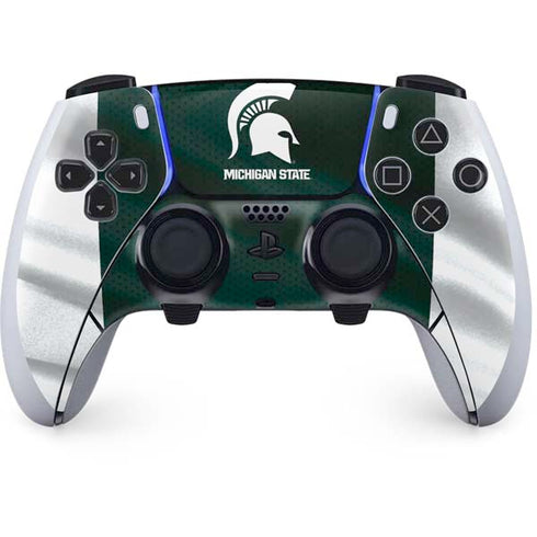 Michigan State University Away Grey Jersey PS5 DualSense Edge Pro Controller Skin