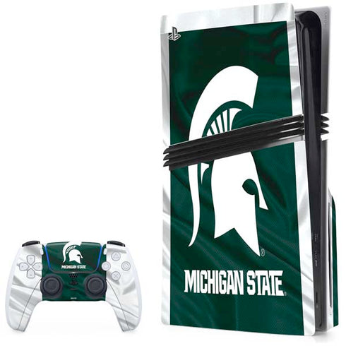Michigan State University Away Grey Jersey PS5 Pro Disk Bundle Skin