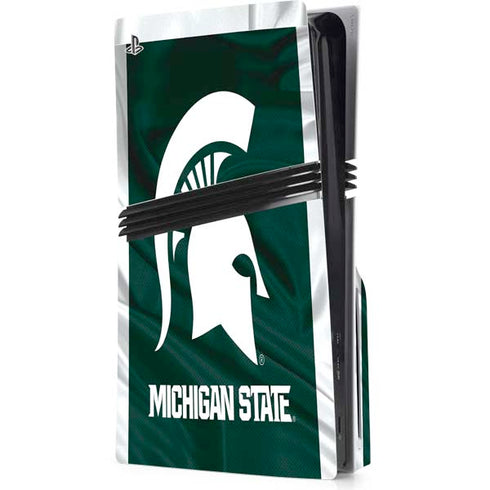 Michigan State University Away Grey Jersey PS5 Pro Disk Console Skin