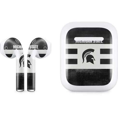 Michigan State University Black and White Stripes Apple AirPods Skin