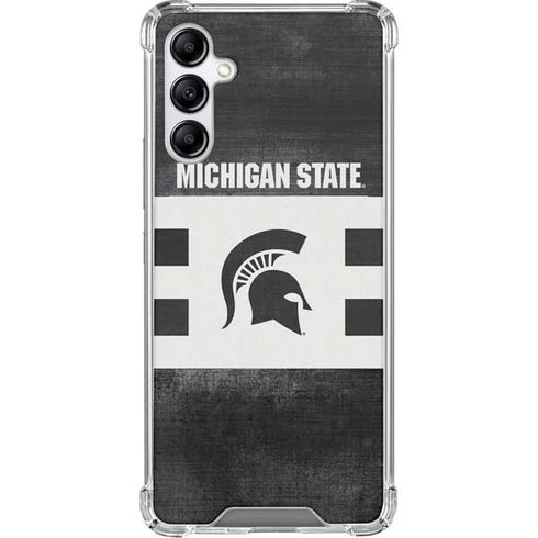 Michigan State University Black and White Stripes Gabb Phone 4 Clear Case
