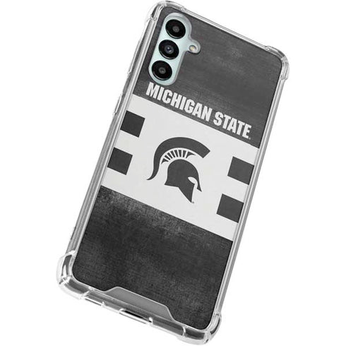 Michigan State University Black and White Stripes Gabb Phone 4 Clear Case