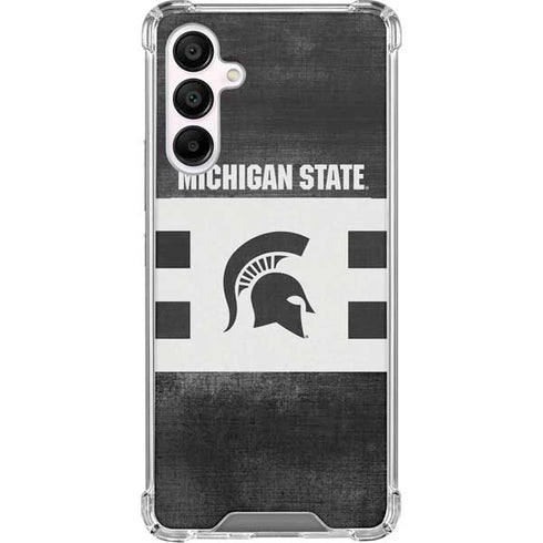 Michigan State University Black and White Stripes Galaxy A16 5G Clear Case