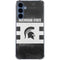 Michigan State University Black and White Stripes Galaxy A35 5G Clear Case