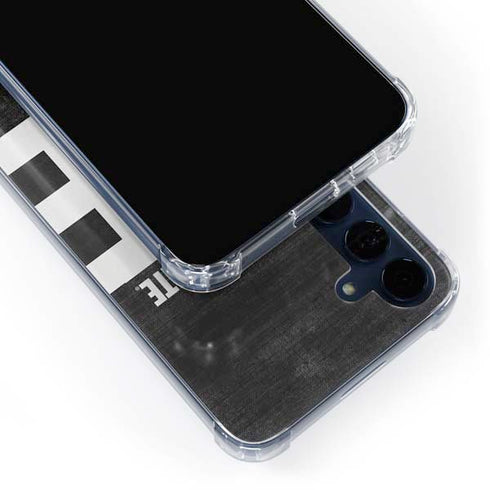 Michigan State University Black and White Stripes Galaxy A35 5G Clear Case