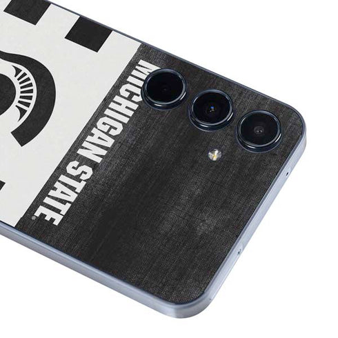 Michigan State University Black and White Stripes Galaxy A35 5G Skin
