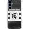 Michigan State University Black and White Stripes Galaxy A55 5G Clear Case