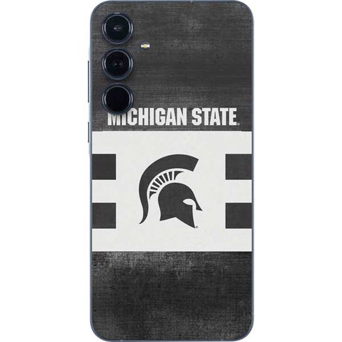 Michigan State University Black and White Stripes Galaxy A55 5G Skin