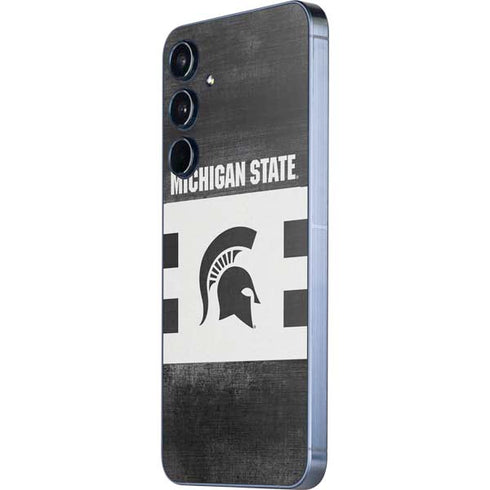 Michigan State University Black and White Stripes Galaxy A55 5G Skin