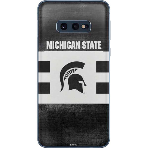 Michigan State University Black and White Stripes Galaxy S10e Skin