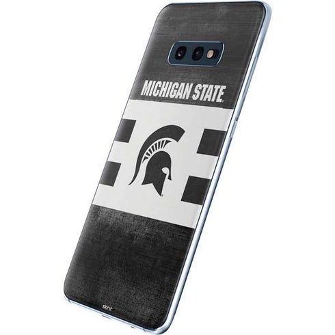 Michigan State University Black and White Stripes Galaxy S10e Skin