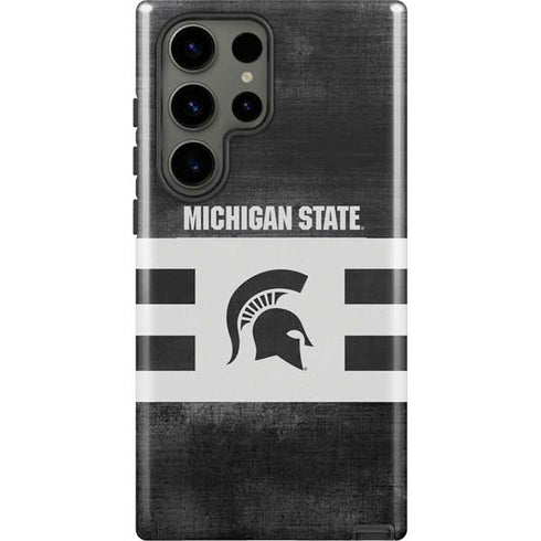Michigan State University Black and White Stripes Galaxy S23 Ultra Pro Case