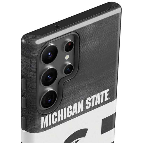 Michigan State University Black and White Stripes Galaxy S23 Ultra Pro Case
