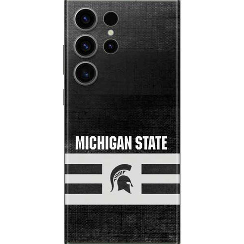 Michigan State University Black and White Stripes Galaxy Skins
