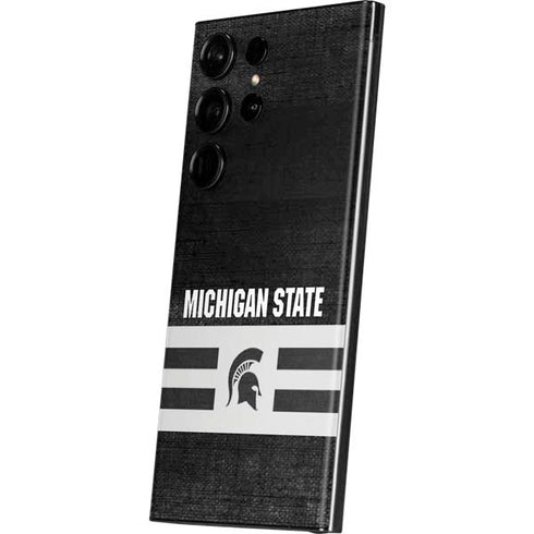 Michigan State University Black and White Stripes Galaxy Skins