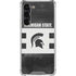 Michigan State University Black and White Stripes Galaxy S24 FE Clear Case