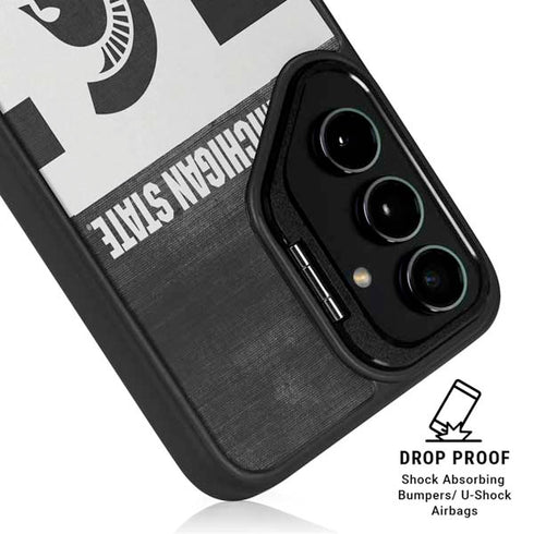 Michigan State University Black and White Stripes Galaxy S24 FE Kickstand Case