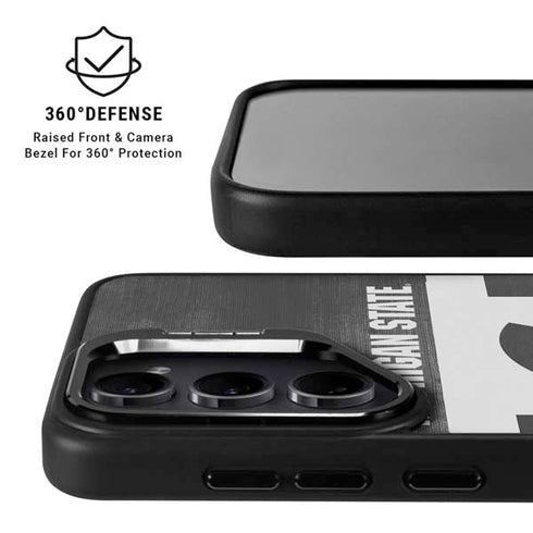 Michigan State University Black and White Stripes Galaxy S25 Plus Kickstand Case