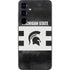 Michigan State University Black and White Stripes Galaxy S25 Plus Skin
