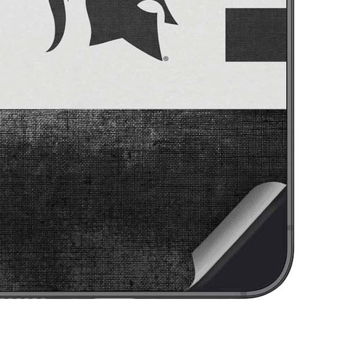 Michigan State University Black and White Stripes Galaxy S25 Plus Skin
