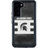 Michigan State University Black and White Stripes Galaxy S24 Plus Waterproof Case