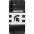 Michigan State University Black and White Stripes Galaxy S25 Skin