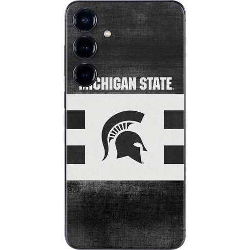 Michigan State University Black and White Stripes Galaxy S24 Skin