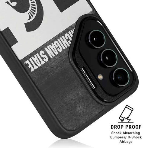 Michigan State University Black and White Stripes Galaxy S24 Ultra Kickstand Case