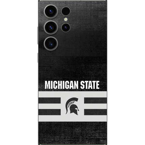 Michigan State University Black and White Stripes Galaxy S24 Ultra Skin
