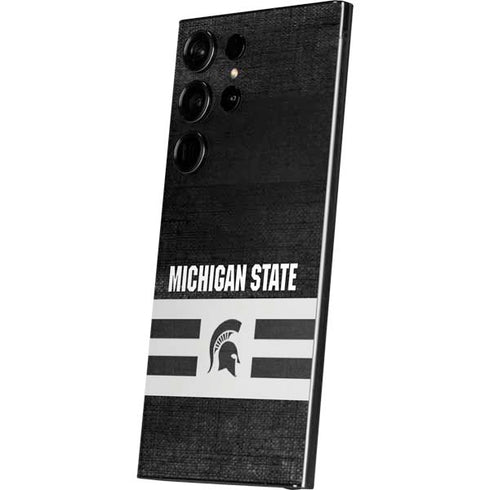 Michigan State University Black and White Stripes Galaxy S25 Ultra Skin