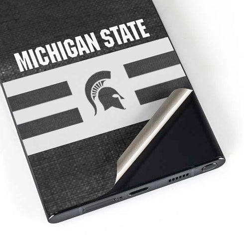 Michigan State University Black and White Stripes Galaxy S24 Ultra Skin